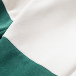 Relax Fit Color Block Polo Collar Sweatshirt & Slit Hem Stripe Pants