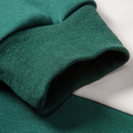 Relax Fit Color Block Polo Collar Sweatshirt & Slit Hem Stripe Pants