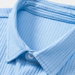 3 Pieces Long Sleeve Muscle Fit Ribbed Button Up Shirt