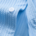 3 Pieces Long Sleeve Muscle Fit Ribbed Button Up Shirt