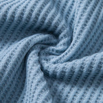 Waffle Johnny Collar Polo With Pocket & Drawstring Knitted Waffle Shorts