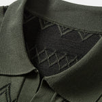 Geometric Jacquard Johnny Collar Polo