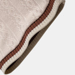 Contrast Trim Textured Zipper Knit Polo