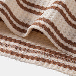 Stripe Waffle Johnny Collar Polo & Slim Fit Tapered Trousers