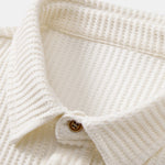 Long Sleeved Knitted Waffle Polo Shirt