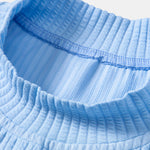3 Pieces Ribbed Mock Neck T-Shirt