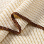 Contrast Trim Textured Knit T-Shirt