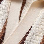 Waffle Stripe Johnny Collar Polo & Straight Leg Linen Pants