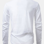 Long Sleeve Paris Stripe Print Cotton Arc Hem T-Shirt