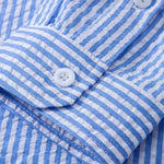 3 Pieces Seersucker Striped Stand Collar Shirt
