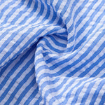 3 Pieces Seersucker Striped Stand Collar Shirt