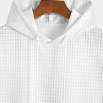 Waffle Sleeveless Hooded T-Shirt With Kangaroo Pocket