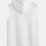 Waffle Sleeveless Hooded T-Shirt With Kangaroo Pocket & Shorts