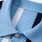 Stripe Textured Knit Polo