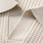 Stripe Johnny Collar Knit Polo