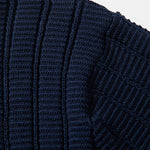 Contrast Textured Johnny Collar Knit Polo