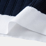 Contrast Textured Johnny Collar Knit Polo