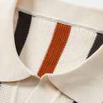 Striped Knit Johnny Collar Polo