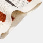 Striped Knit Johnny Collar Polo