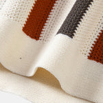 Striped Knit Johnny Collar Polo