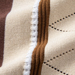 Contrast Striped Geometric zipper Knit Polo