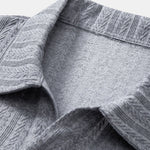 Long Sleeve Wheat Ear Jacquard Polo Shirt