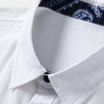 Contrast Paisley Print Linen Look Shirt