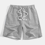 Relax Fit Geometric Jacquard V Neck Three Quarter Sleeve T-Shirt & Shorts