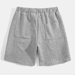 Relax Fit Geometric Jacquard V Neck Three Quarter Sleeve T-Shirt & Shorts