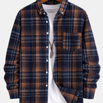 Flannel Plaid Cotton Button Up Shirt