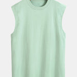 3 Pieces Relax Fit Cotton Drop Shoulder Sleeveless T-Shirts
