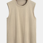 Solid Cotton Sleeveless T-Shirt