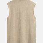 Solid Cotton Sleeveless T-Shirt