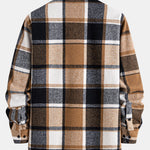 Flannel Fleece Lined Plaid Cotton Button Up Shirt