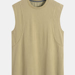 Cotton Panel Sleeveless T-Shirt