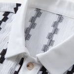 Plaid Jacquard Button Up Shirt & Straight Leg Linen Pants