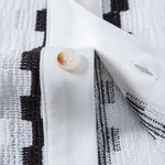 Plaid Jacquard Button Up Shirt & Crinkle Textured Straight Leg Pants