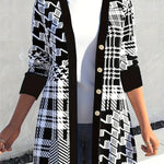 LEONA��� | Sleek Geo-Print Cardigan