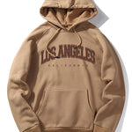 Los Angeles Letter Print Kangaroo Pocket Hoodie & Jogger Pants