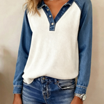 Lyra | Denim Detail Top