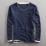 Lorenzo Vitali Cotton V-Neck Long-Sleeve Top