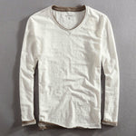 Lorenzo Vitali Cotton V-Neck Long-Sleeve Top