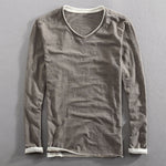 Lorenzo Vitali Cotton V-Neck Long-Sleeve Top