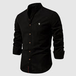 Lorenzo Vitali Stand Collar Cotton Shirt
