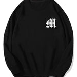 Letter Print Crew Neck Sweatshirt & Shorts