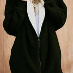 Fluffy Solid Color Hooded Coat