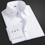 Men’s Button-Up Dress Shirt with Contrast Buttons