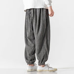 Men’s Loose Corduroy Pants with Elastic Cuffs