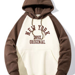 New York Print Pactchwork Raglan Hoodie