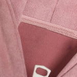 Embroidered Letters Faux Suede Zipper Hoodie